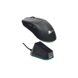 Mouse Inalámbrico Recargable Jaltech GM10335 con Base Dock RGB 2.4 GHz
